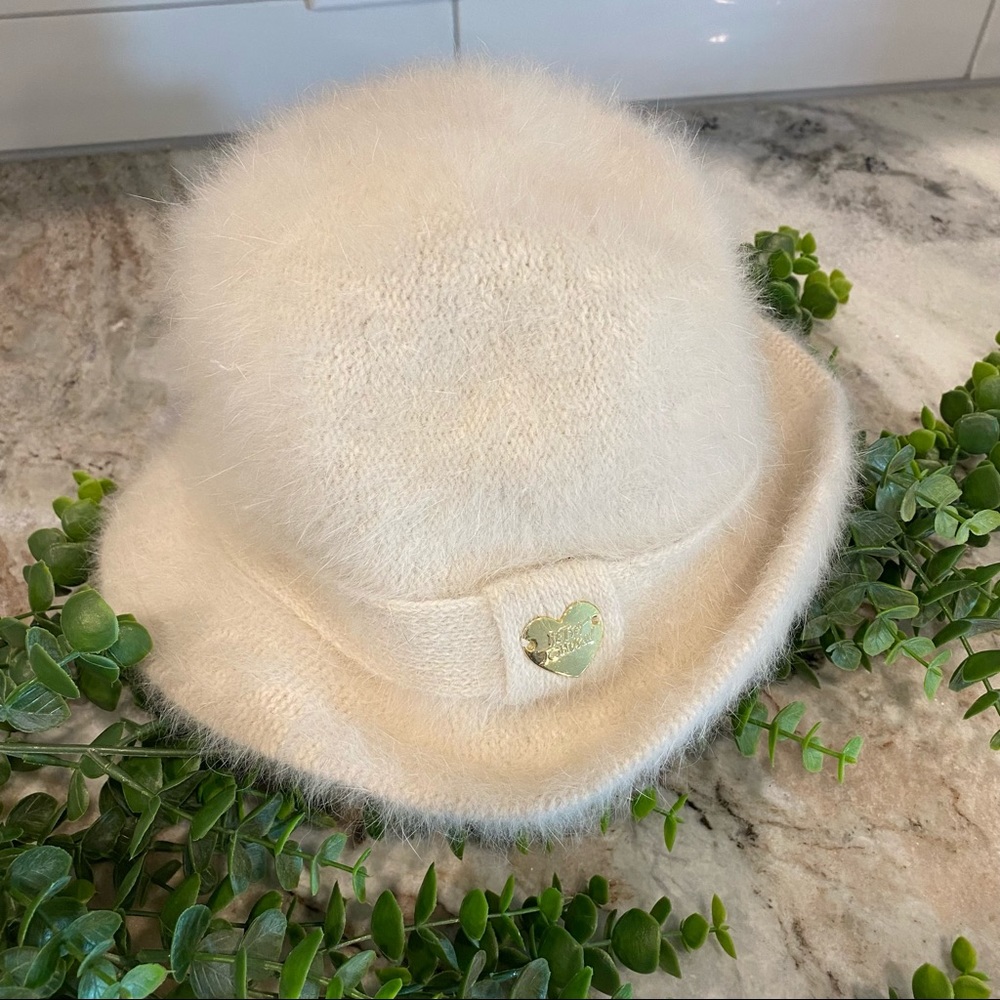 Betsey Johnson Fuzzy part angora Bucket Hat